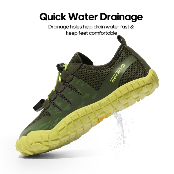 Boys & Girls Lace Up Water Shoes - ARMY GREEN - 2